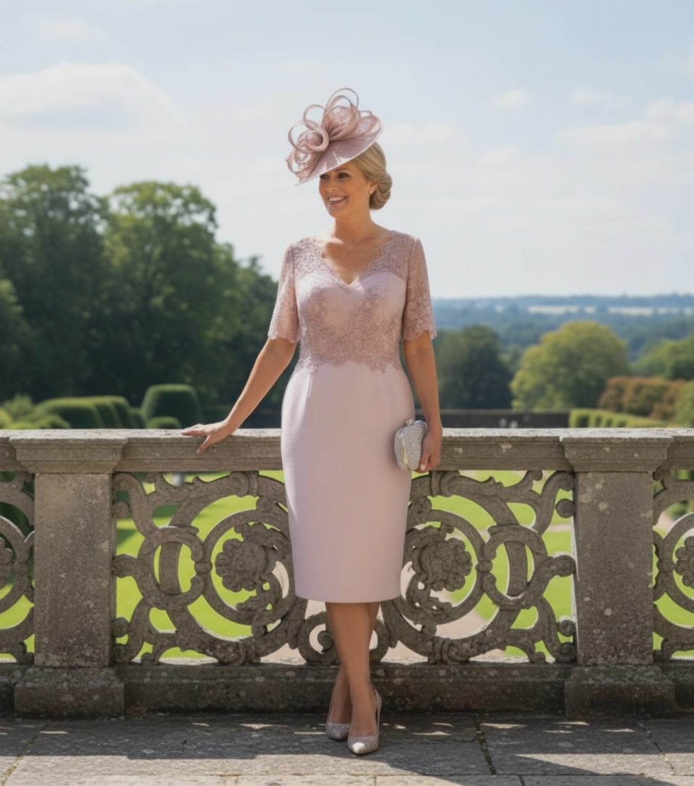 pink mother of the bride dress. Signature Dress.