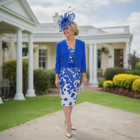 Cobalt Blue Mother of the Bride 2 Piece Outfit