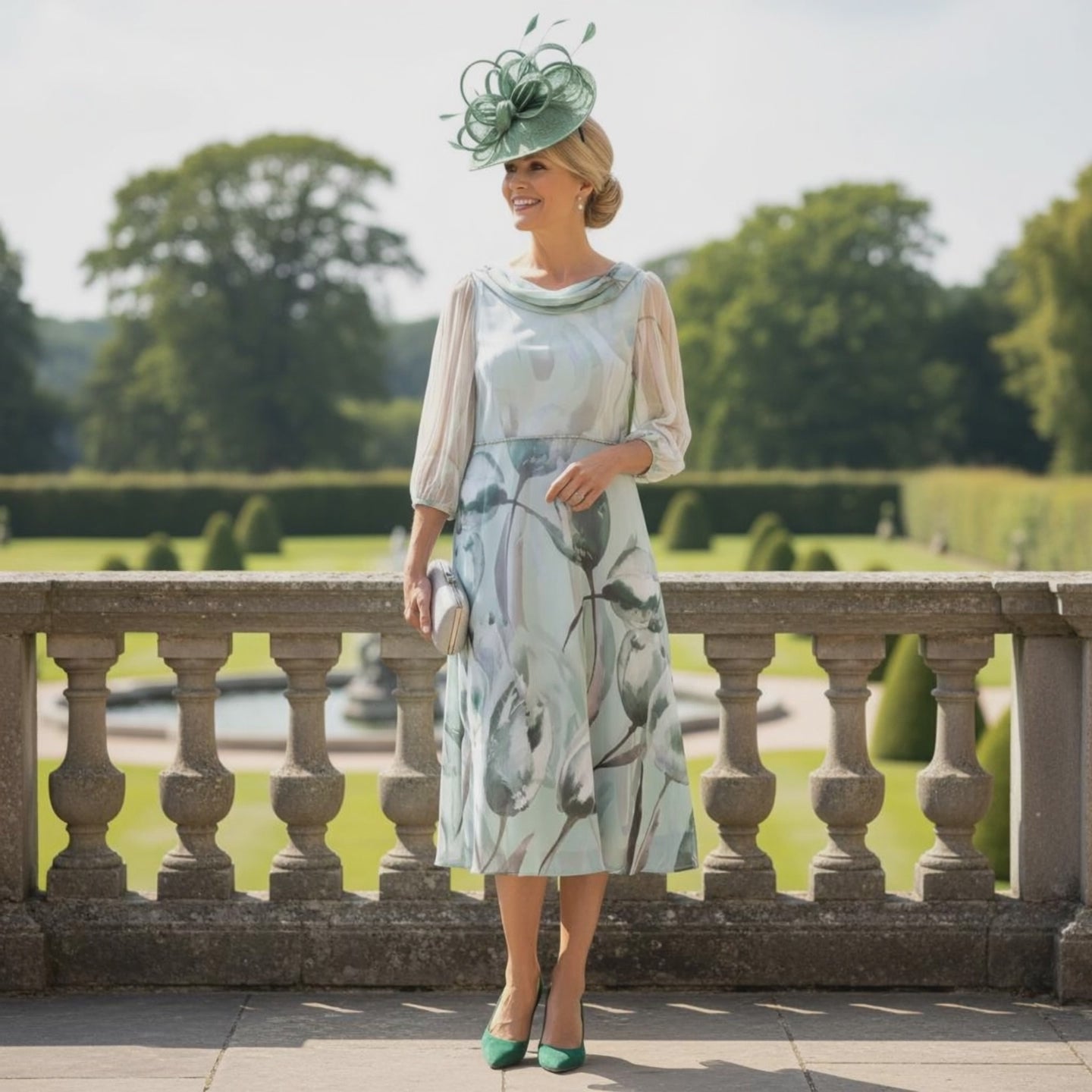 Lizabella 2838 green ALine Mother of the Bride dress