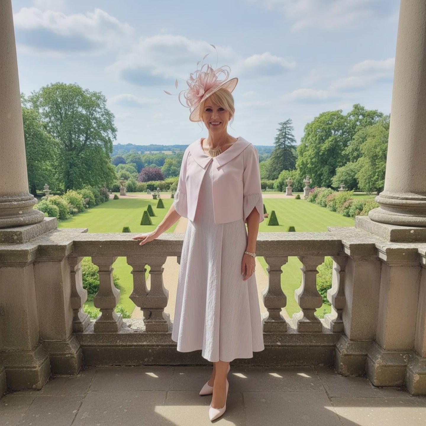 The Lizabella Dress &amp; Jacket Pink Style 7191 is a sophisticated ensemble designed for the Mother of the Bride.