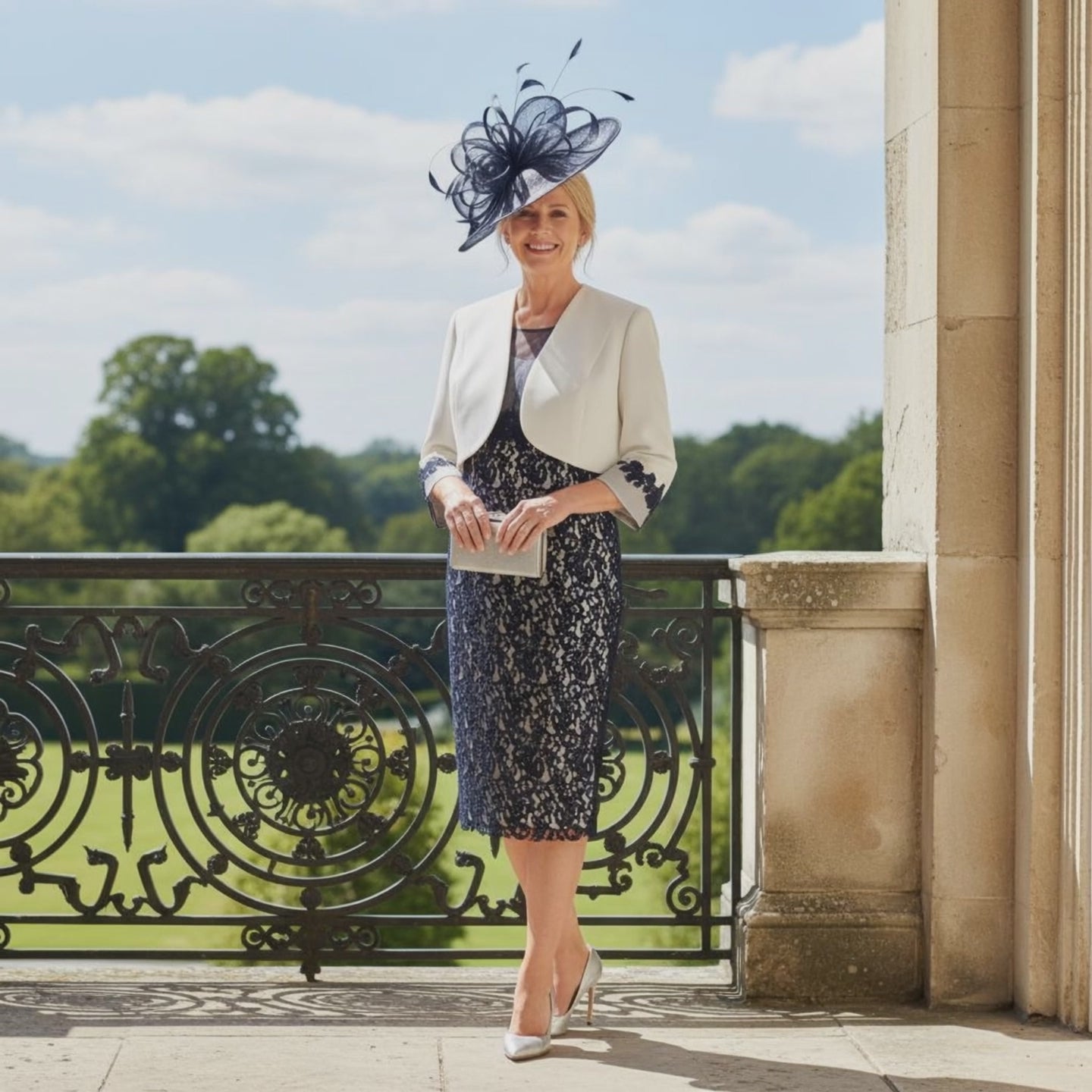 Condici_70860_Navy_Ivory._Mother_of_the_Bride_dress_and_Jacket