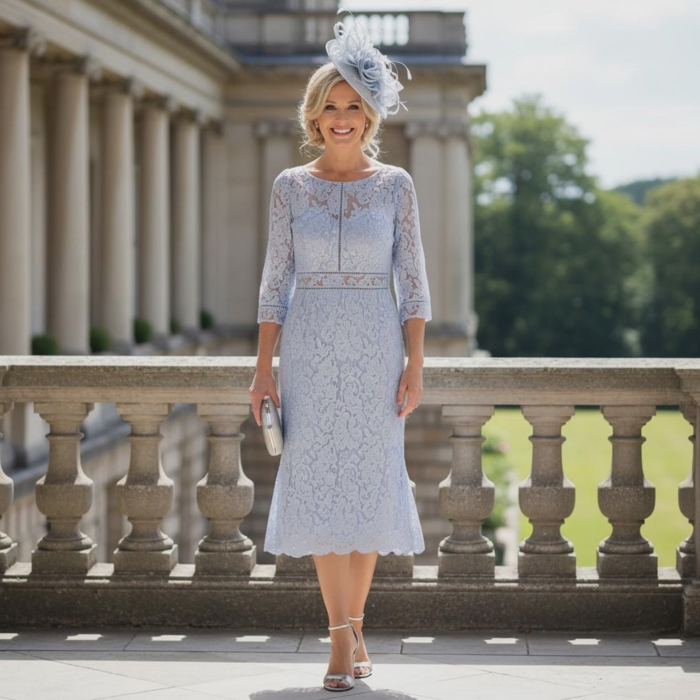 Veni Infantino 991720 baby blue mother of the bride dress