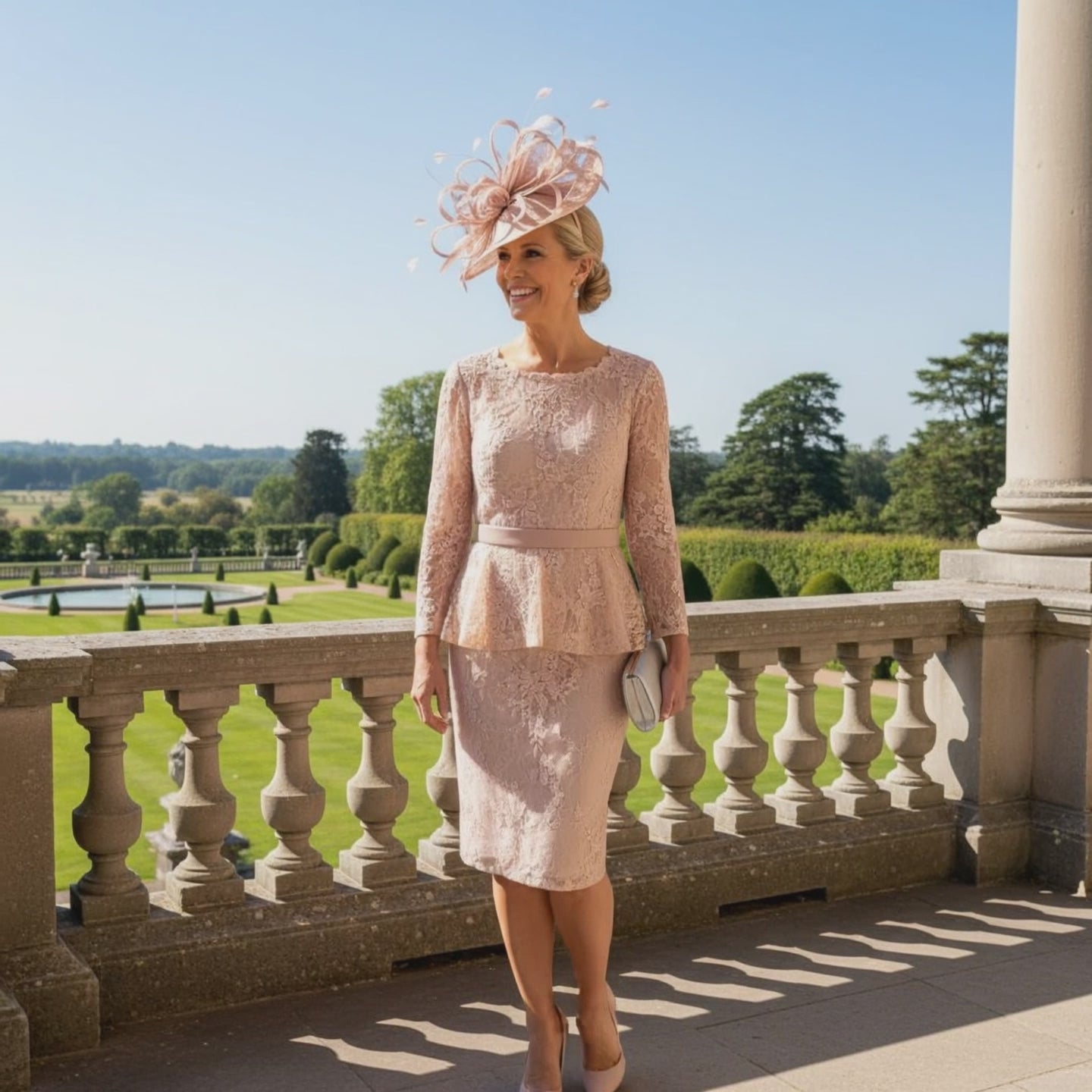 veni infantino peach mother of the bride dress. Signature Dress