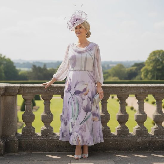 purple mother of the bride chiffon dress by lizabella - signature dress