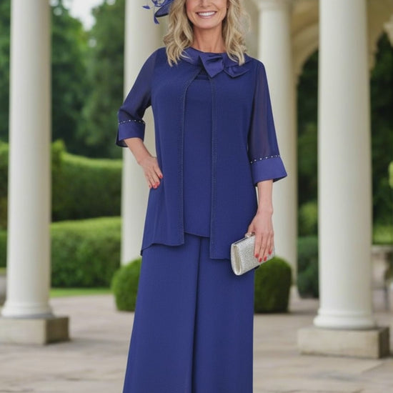 Lizabella 7231 blue Mother of the bride trouser suit - Signature Dress