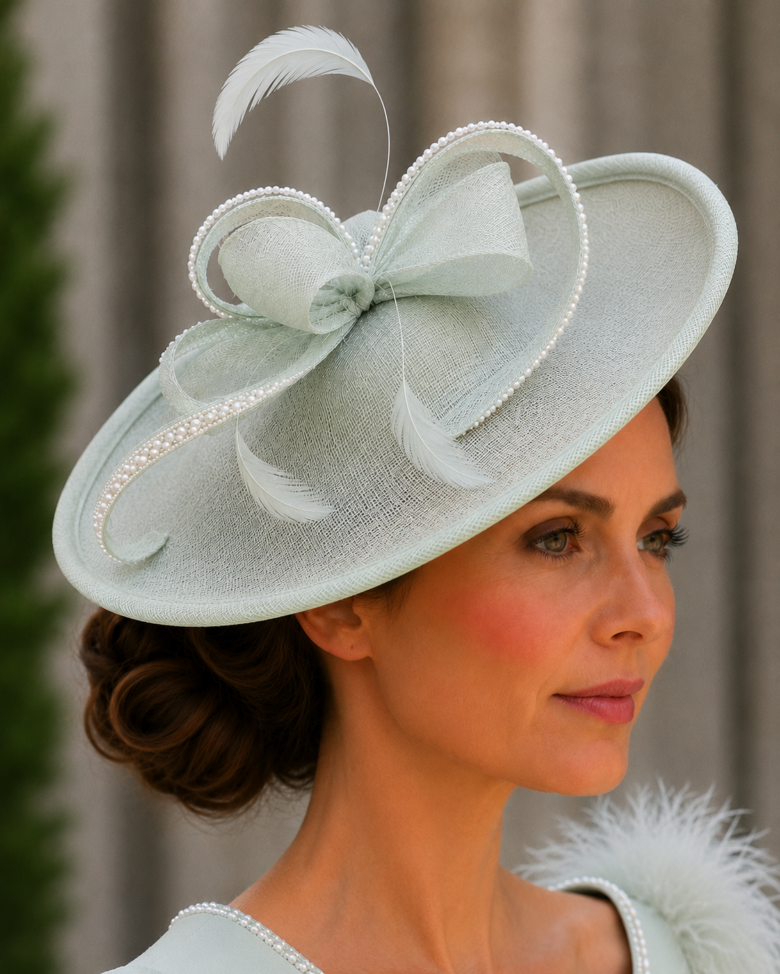 Bespoke Mother of the Bride Fascinator – SD Luxe Crystal Oval Design